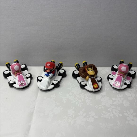 Nintendo Other - Lot of 4 Mario Kart Vehicle Nintendo - Toad Toy Car Figure